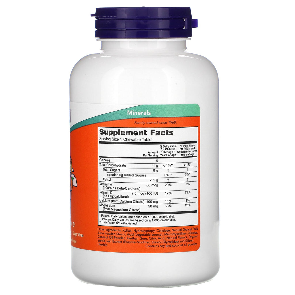 Now Foods, Kid Cal, tarta de naranja, 100 masticables