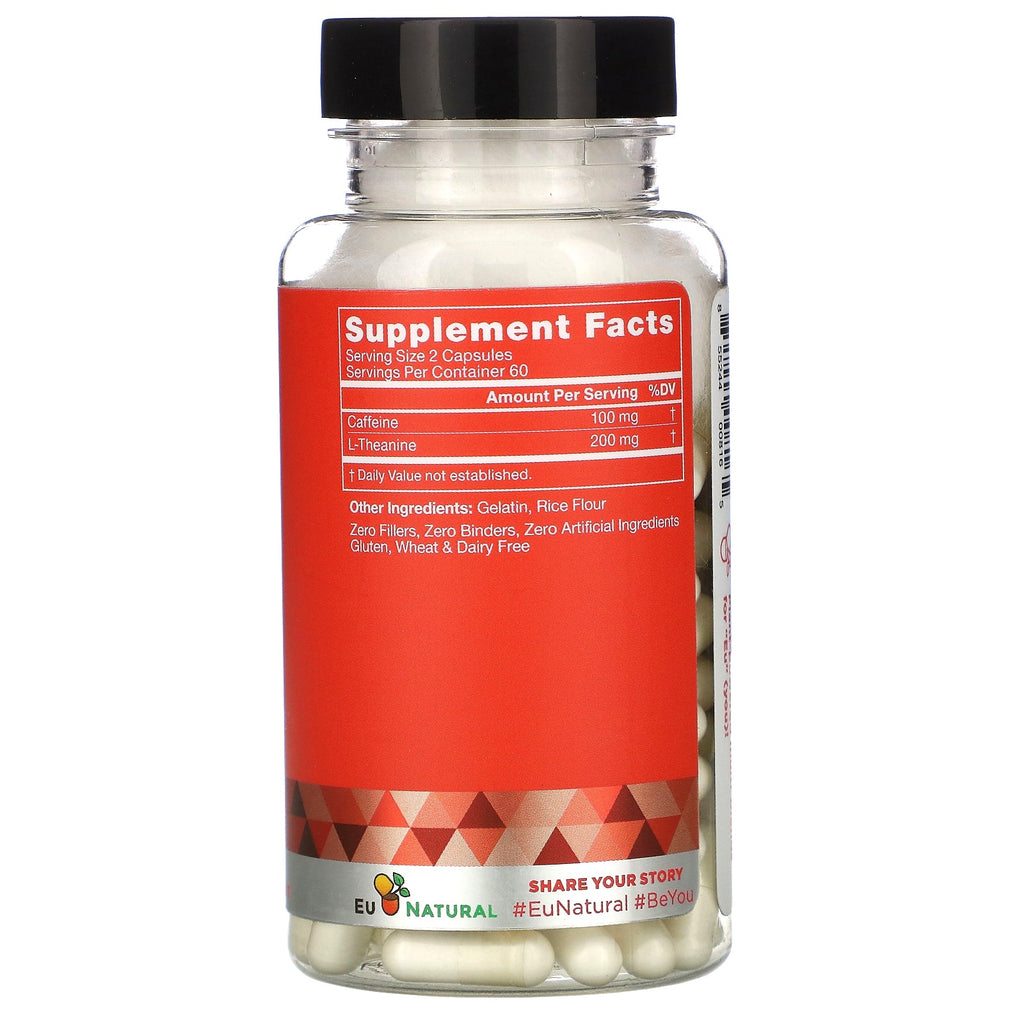 Eu Natural, ELITE, Cafeína y L-Teanina, 120 Cápsulas