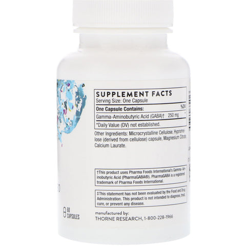 Thorne Research, PharmaGABA-250, 60 cápsulas