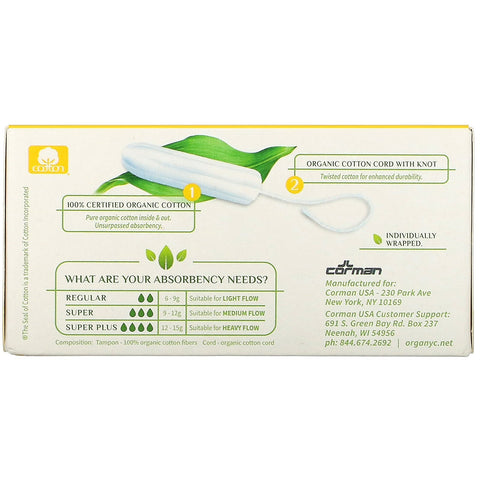 Organyc,  Tampons, Regular, 16 Tampons