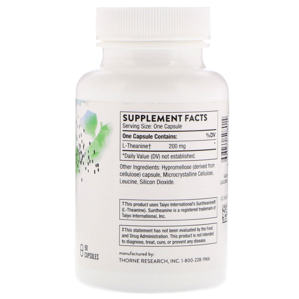 Thorne Research, Teanina, 90 cápsulas