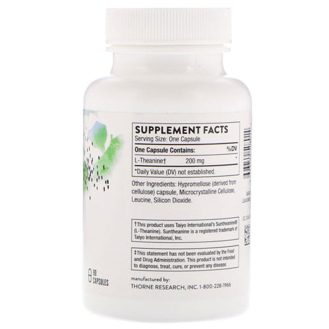 Thorne Research, Teanina, 90 cápsulas
