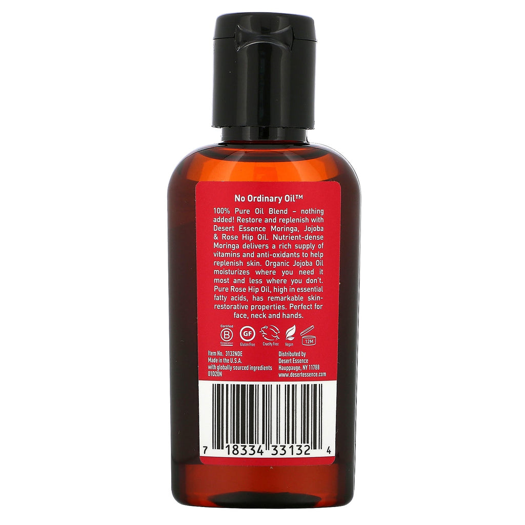 Desert Essence, Aceite de moringa, jojoba y rosa mosqueta, 2 fl oz (60 ml)