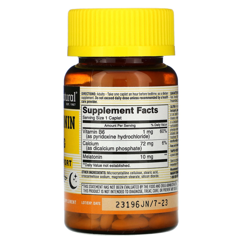 Mason Natural, Melatonin, 10 mg, 60 kapletter