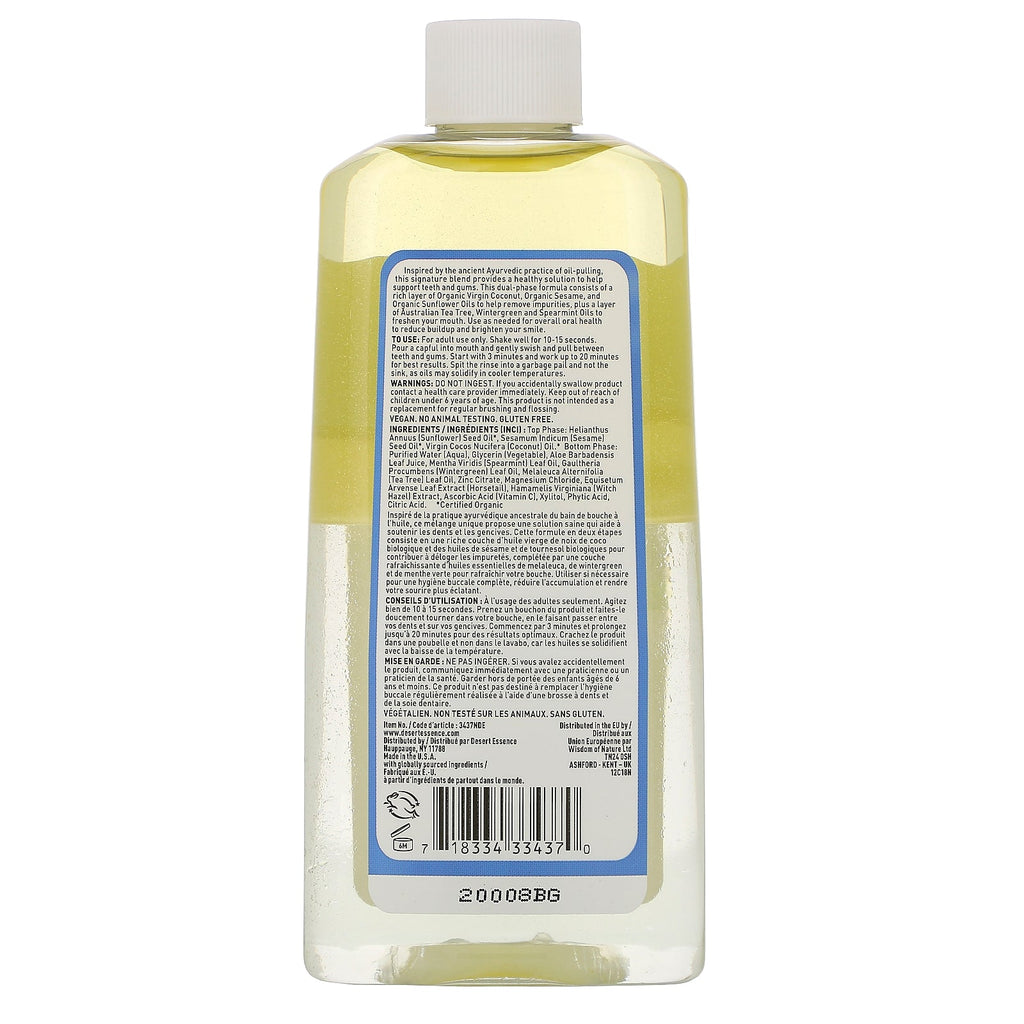 Desert Essence, Coconut Oil Dual Phase, Pulling Rinse, 8 fl oz (236 ml)