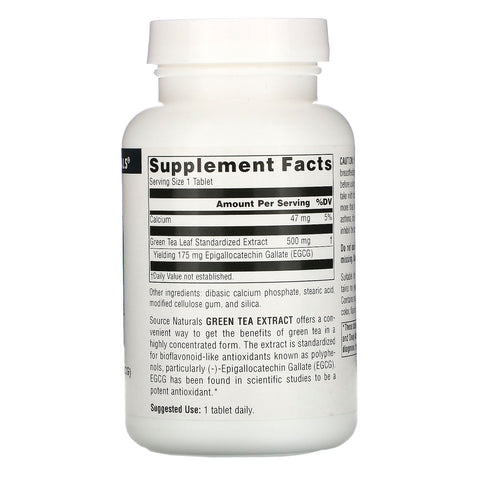 Source Naturals, Extracto de té verde, 500 mg, 120 tabletas