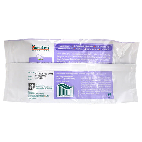 Himalaya, Soothing Baby Wipes, Alcohol Free, 72 Wipes