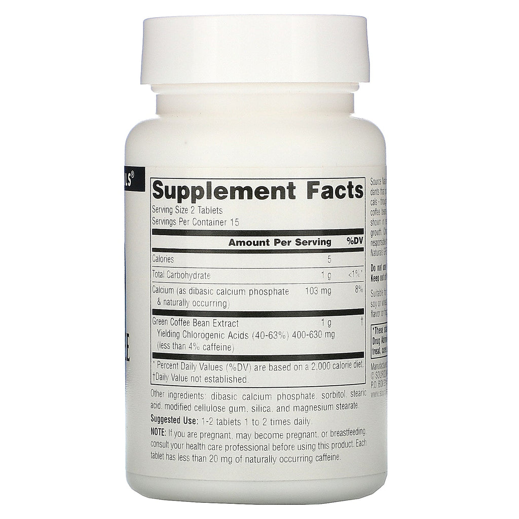 Source Naturals, Green Coffee Extract, 500 mg, 30 Tablets
