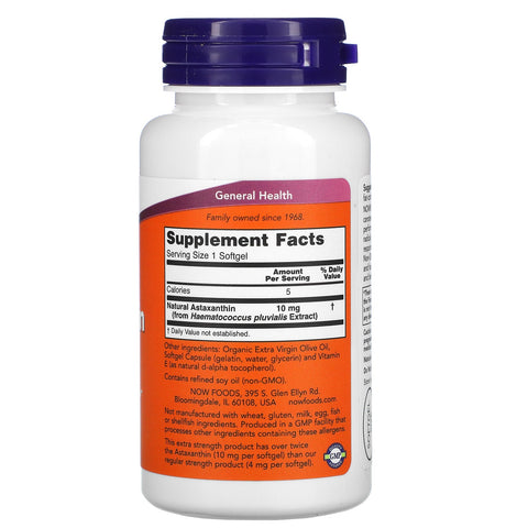 Now Foods, Astaxanthin, 10 mg, 60 Softgels