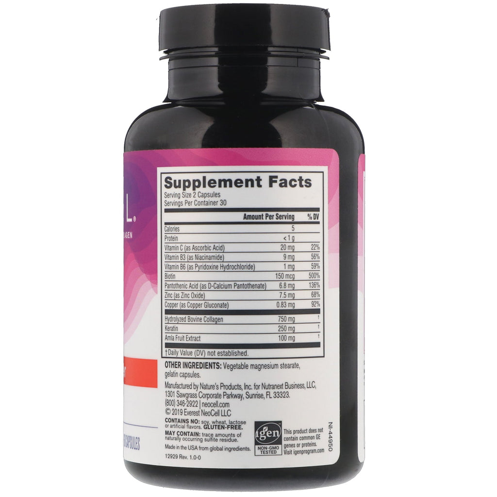 Neocell, Keratin Hair Volumizer, 60 kapsler