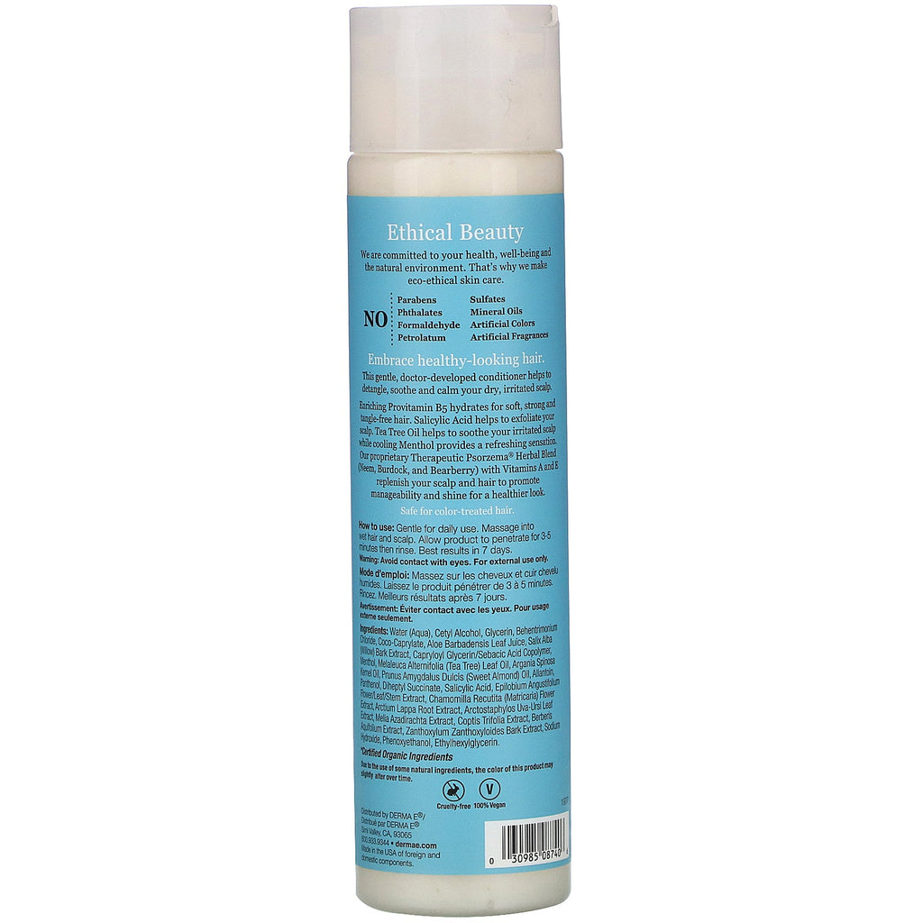 Derma E, Scalp Relief Conditioner, Therapeutic Psorzema Herbal Bland, 10 fl oz (296 ml)