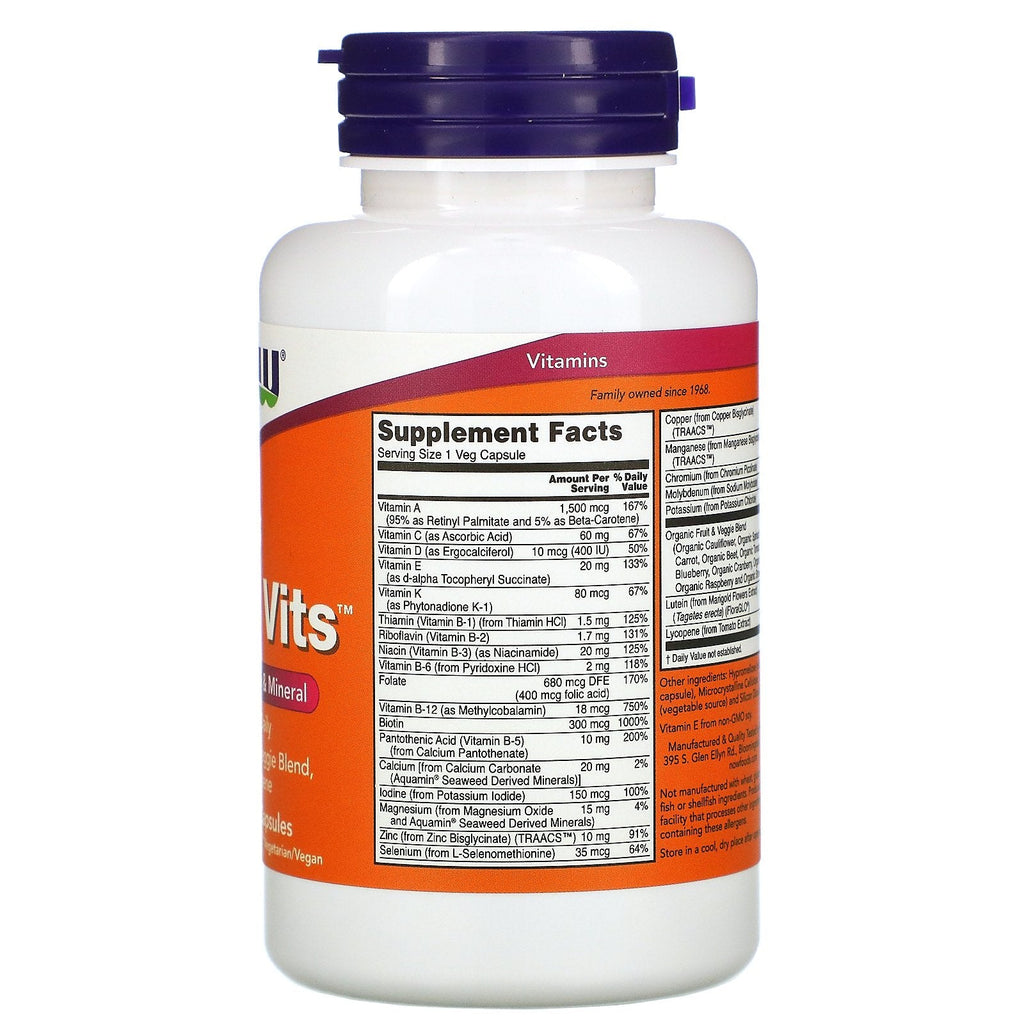 Now Foods, Daily Vits, Multi Vitamin & Mineral, 120 Veg Capsules