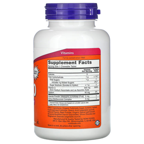 Now Foods, Chewable C-500, Natural Cherry-Berry Flavor, 100 Tablets