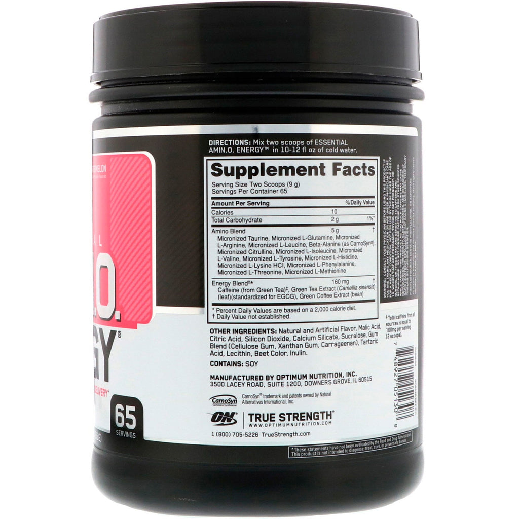 Optimum Nutrition, ESSENTIAL AMIN.O. ENERGY, Watermelon, 1.29 lb (585 g)