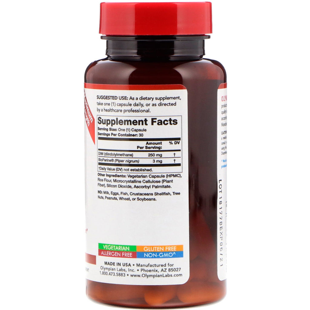 Olympian Labs, DIM-250, 30 vegetariske kapsler