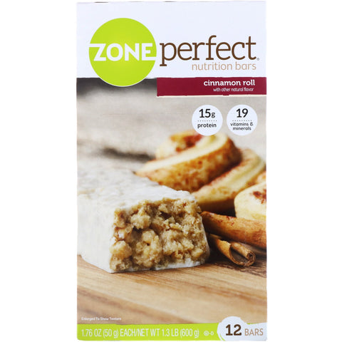 ZonePerfect, Nutrition Bars, Cinnamon Roll, 12 Bars, 1.76 oz (50 g) Each