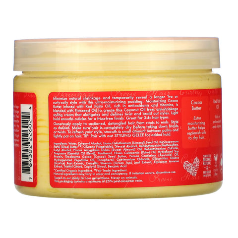 SheaMoisture, Curl Stretch Pudding, rød palmeolie og kakaosmør, 12 oz (340 g)