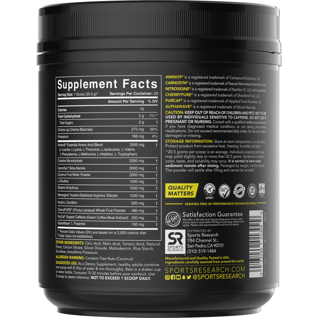 Sports Research, Pre-Sweat Advanced Pre-Workout, Citrus Starter, 14.46 oz (410 g)