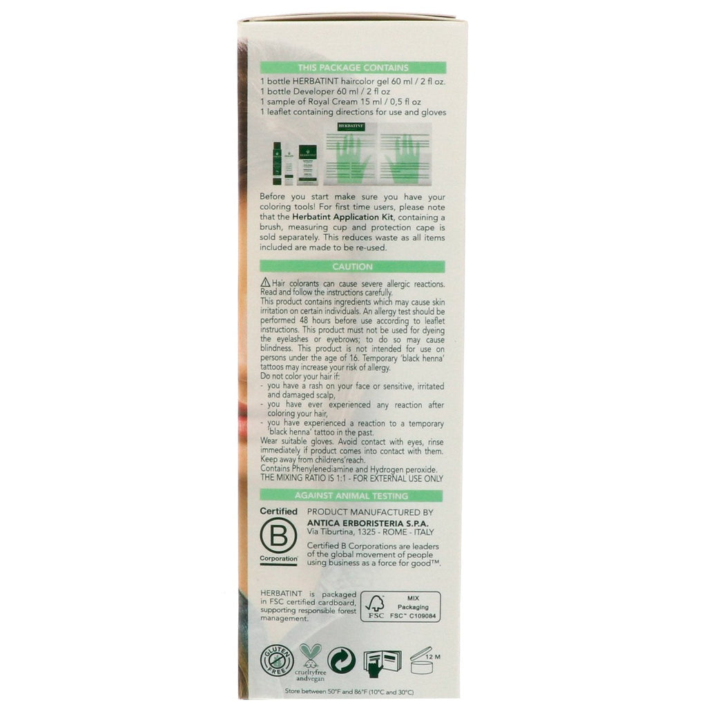 Herbatint, Permanent Haircolor Gel, 7D, Golden Blonde, 4,56 fl oz (135 ml)
