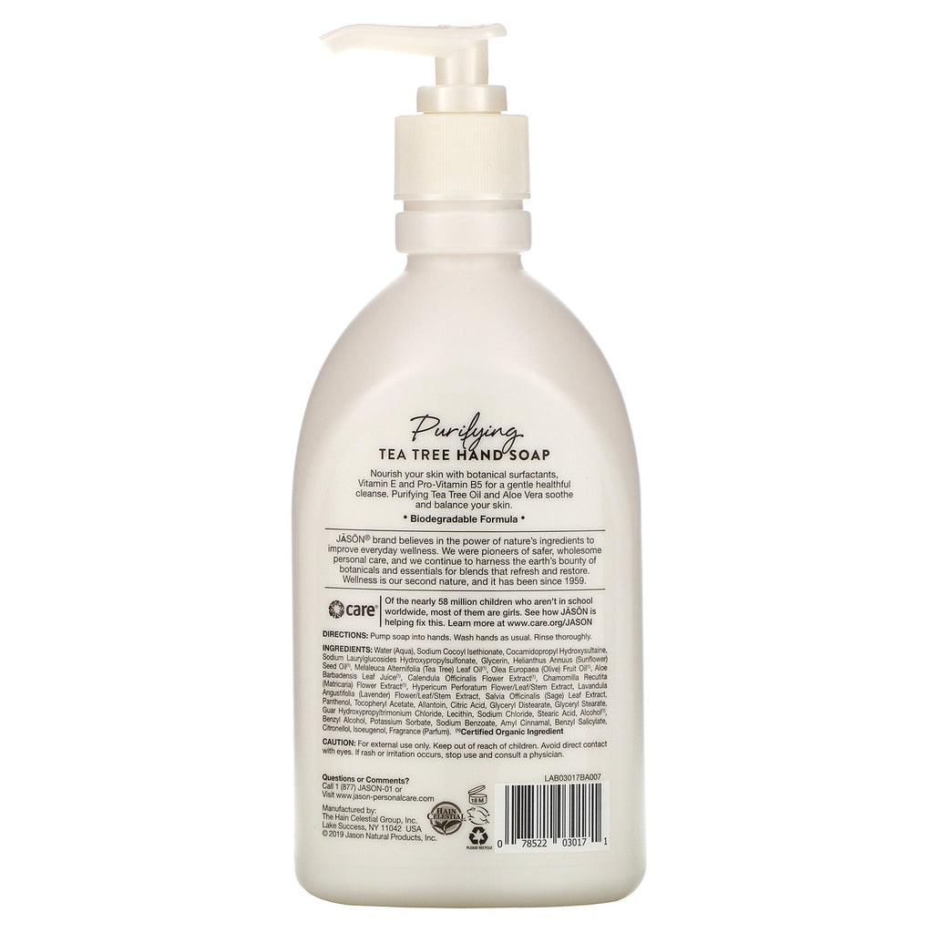 Jason Natural, Håndsæbe, Purifying Tea Tree, 16 fl oz (473 ml)