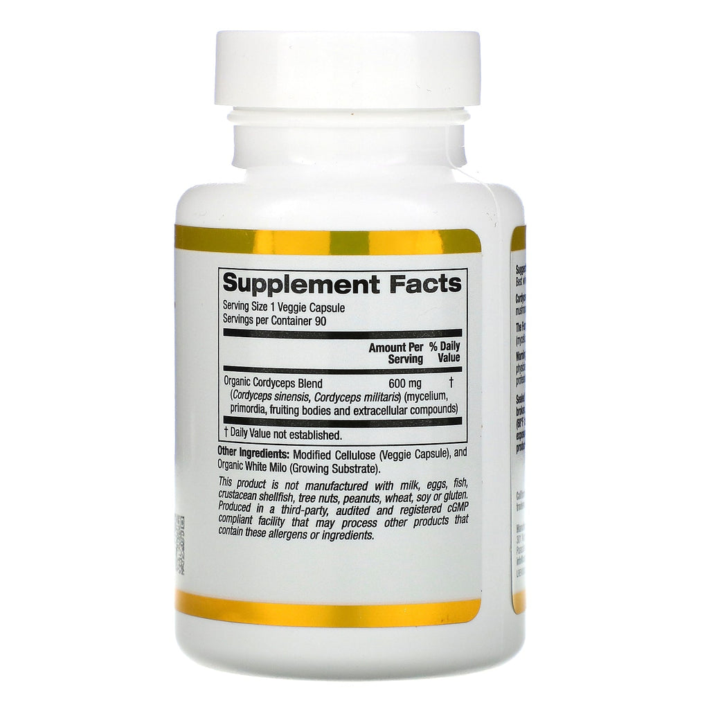 California Gold Nutrition, Fungiology, Cordyceps Complex, 90 Veggie-kapsler
