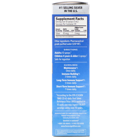 Sovereign Silver, Bio-Active Silver Hydrosol, Vertical Spray, 10 ppm, 2 fl oz (59 ml)