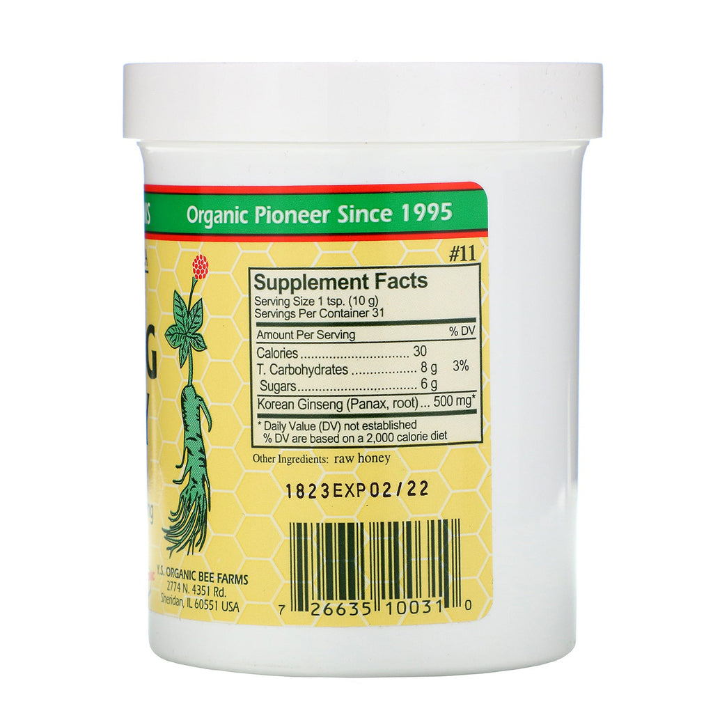 YS Eco Bee Farms, Ginseng Honning, 11,0 oz (311 g)