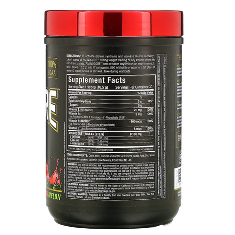 ALLMAX Nutrition, AMINOCORE BCAA, Sandía, 0,69 lbs (315 g)