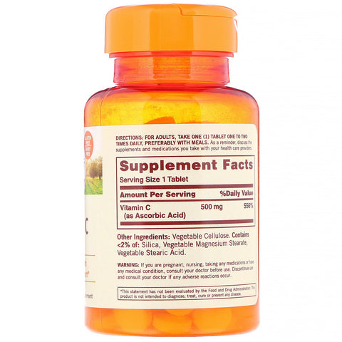 Sundown Naturals, Vitamin C, 500 mg, 100 Tablets