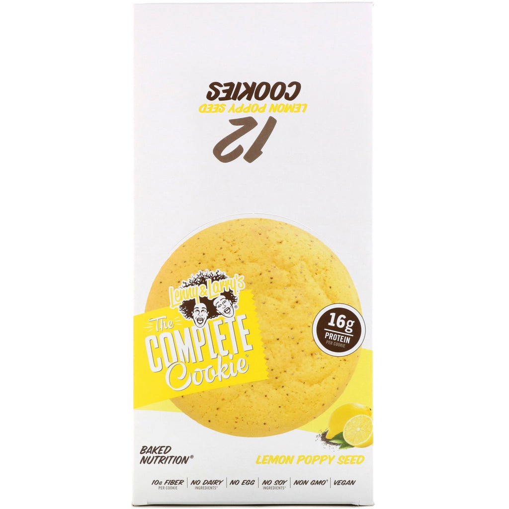 Lenny &amp; Larry's, La galleta COMPLETA, Semilla de amapola y limón, 12 galletas, 4 oz (113 g) cada una
