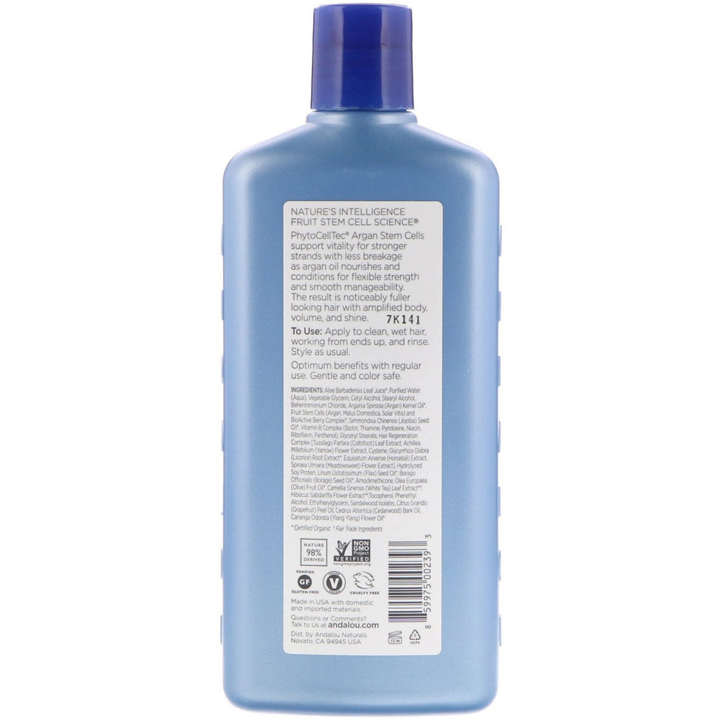 Andalou Naturals, Conditioner, Alder Trodsende, Til tyndere hår, Argan stamceller, 11,5 fl oz (340 ml)
