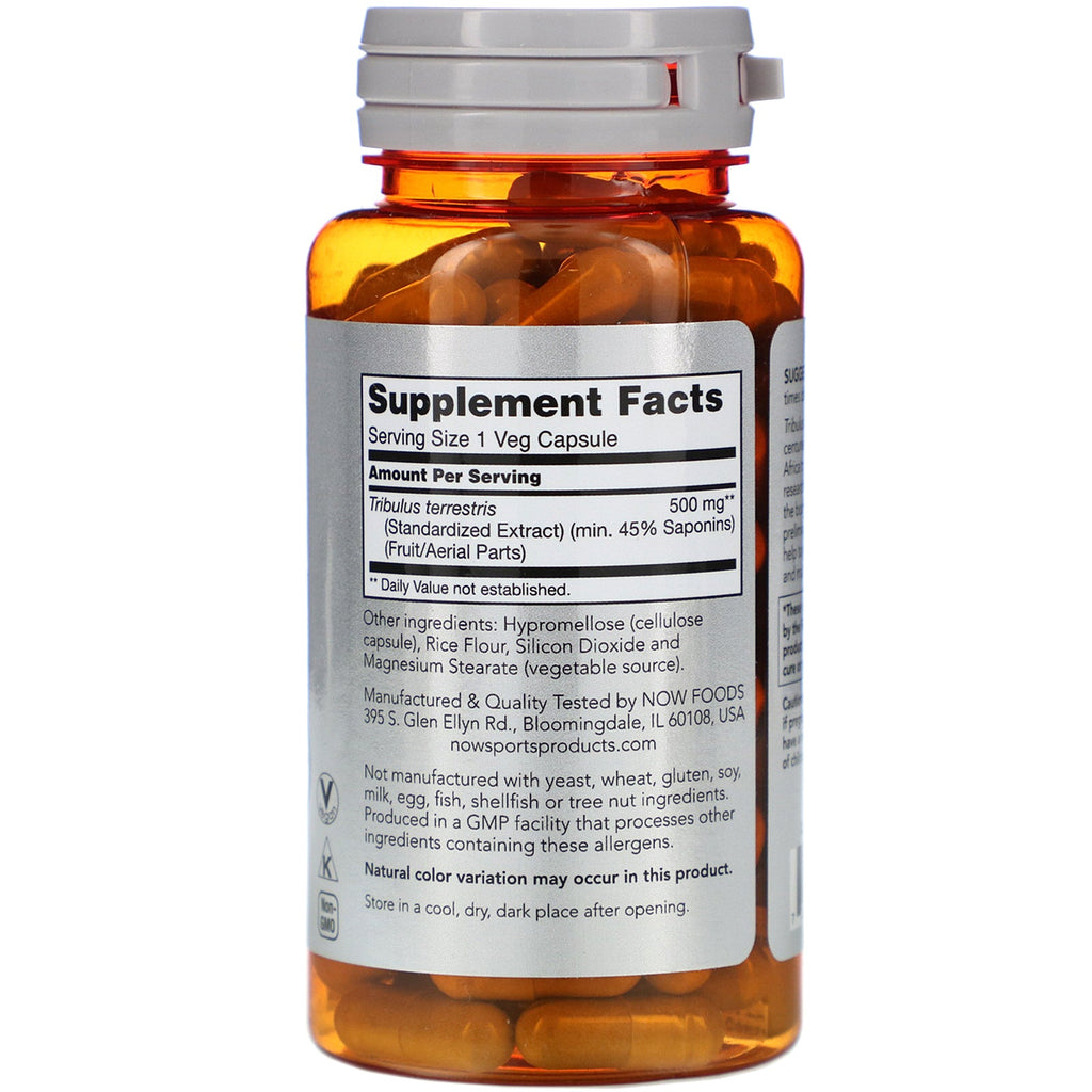Now Foods, Tribulus, 500 mg, 100 vegetabilske kapsler