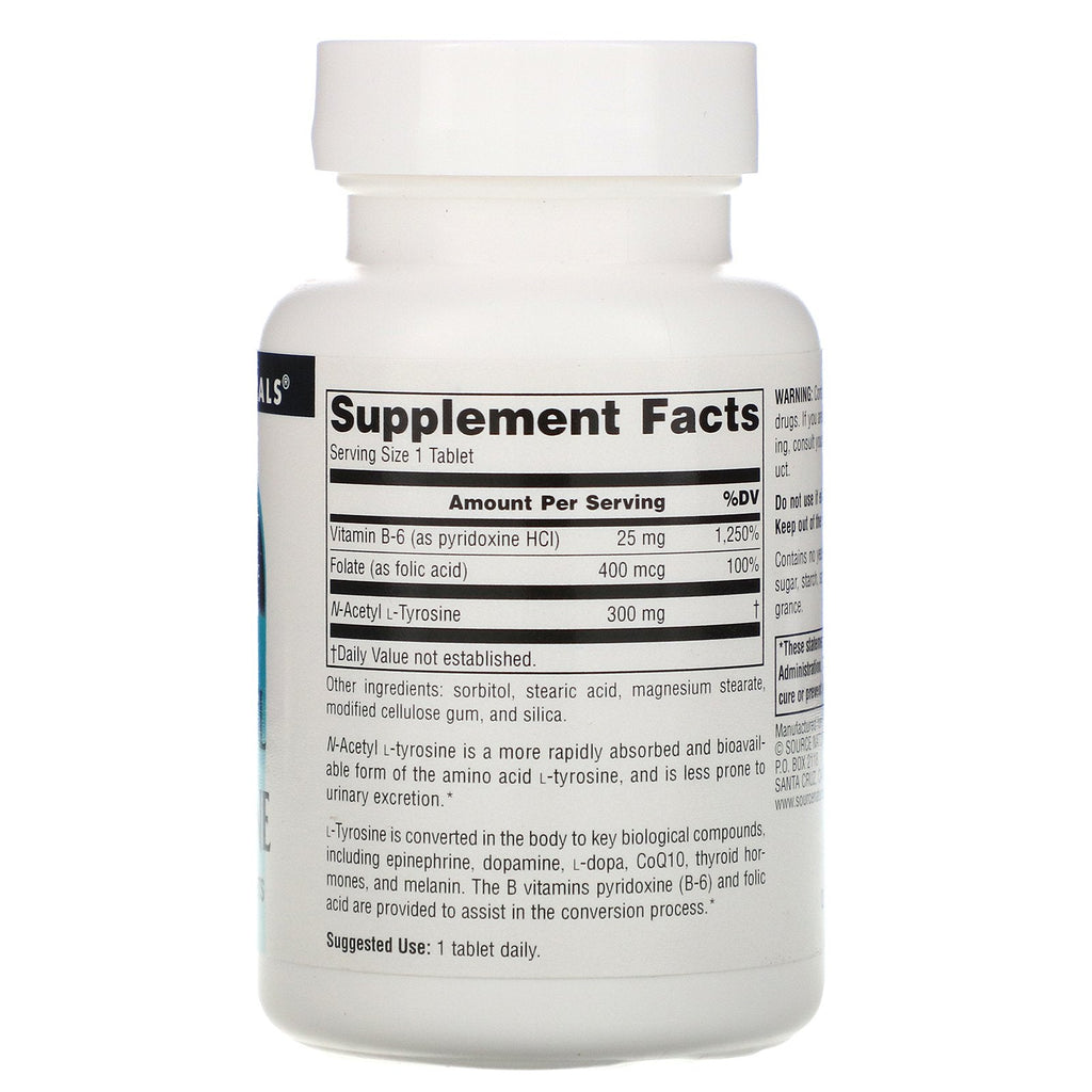 Source Naturals, N-acetil L-tirosina, 300 mg, 120 tabletas