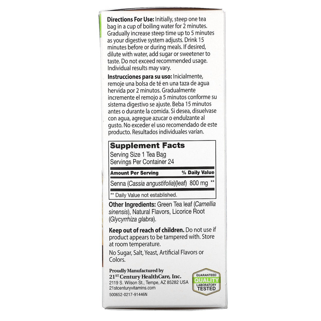 21st Century, urte-slankende te, citron-lime, koffeinfri, 24 teposer, 1,7 oz (48 g)