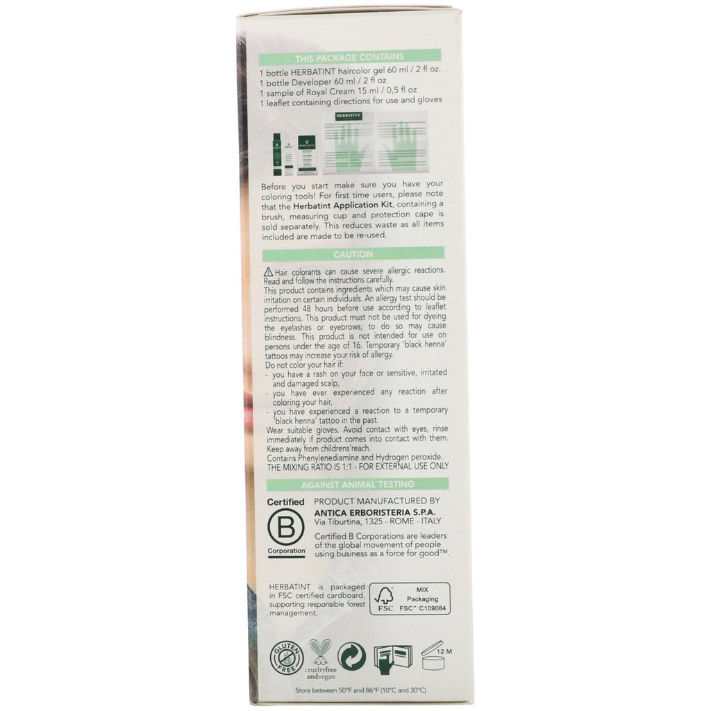 Herbatint, Permanent Haircolor Gel, 7C, Ash Blond, 4,56 fl oz (135 ml)