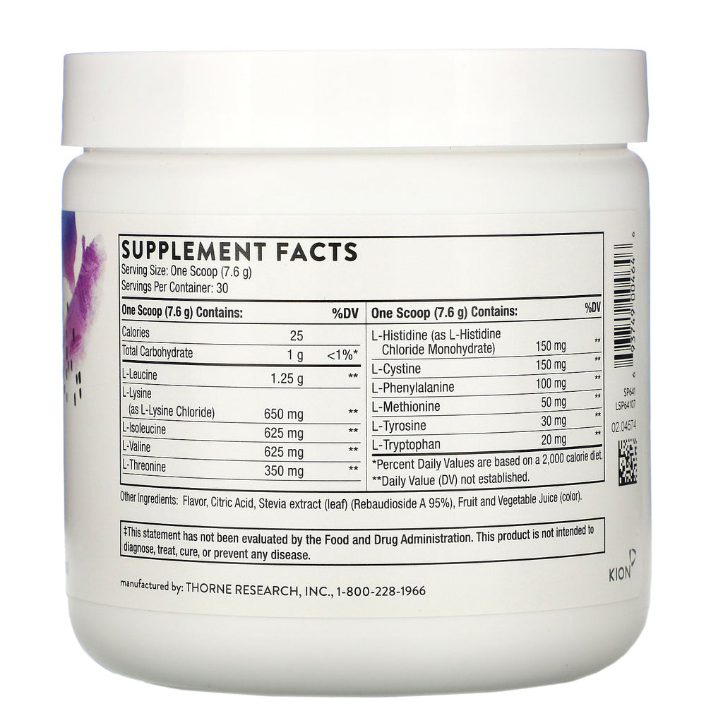 Thorne Research, Complejo de aminoácidos, Sabor a bayas, 8 oz (228 g)