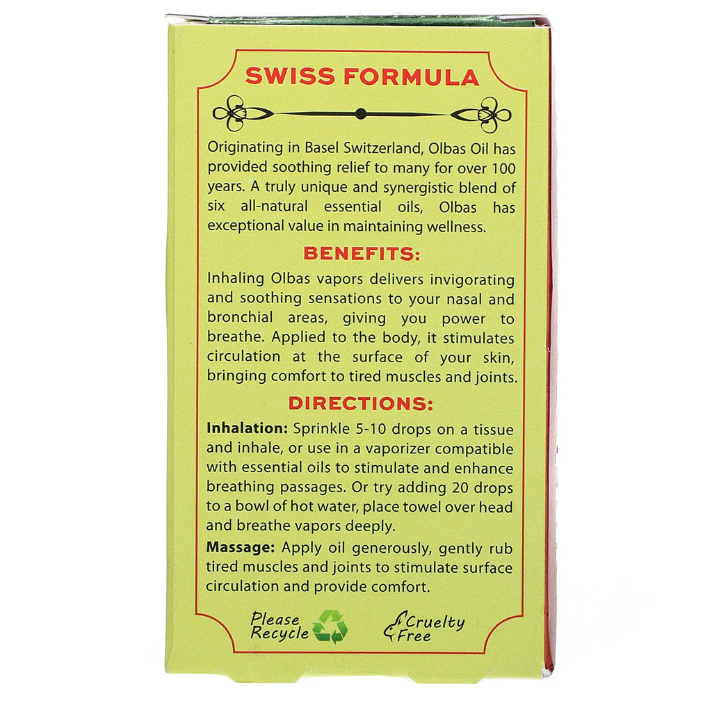 Olbas Terapeutisk, aromaterapi- og massageolie, 0,32 fl oz (10 ml)