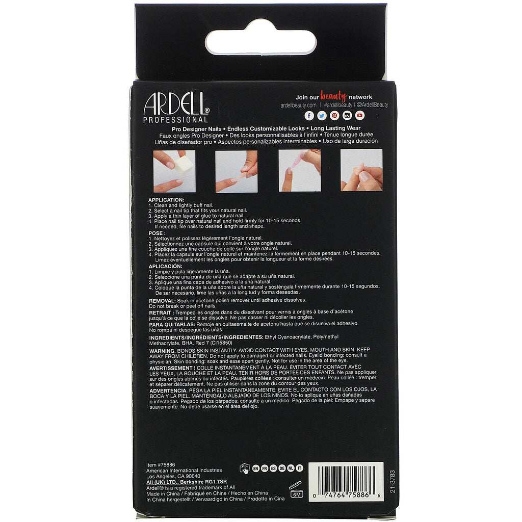 Ardell, Nail Addict Premium, Black Stud & Pink Ombre, 0.07 oz (2 g)