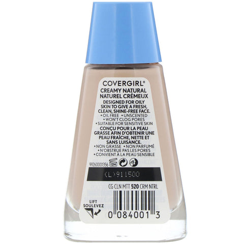 Covergirl, Clean Matte Liquid Foundation, 520 Creamy Natural, 1 fl oz (30 ml)