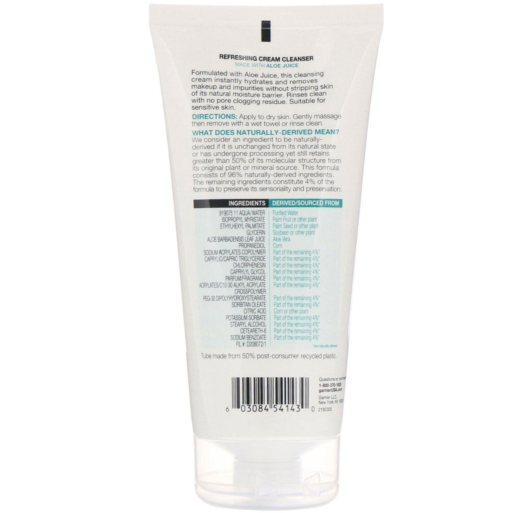 Garnier, SkinActive, Crema limpiadora refrescante con jugo de aloe, 5,75 fl oz (170 ml)
