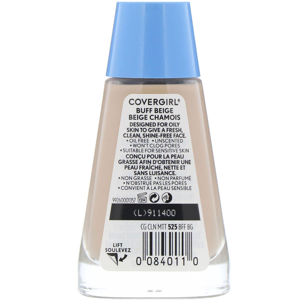 Covergirl, Clean Matte Liquid Foundation, 525 Buff Beige, 1 fl oz (30 ml)