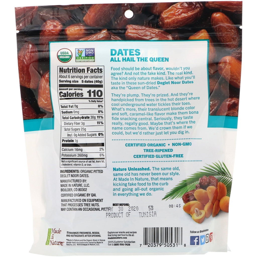 Lavet i naturen, tørrede Deglet Noor dadler, Ooh-La-Luscious Supernacks, 8 oz (227 g)