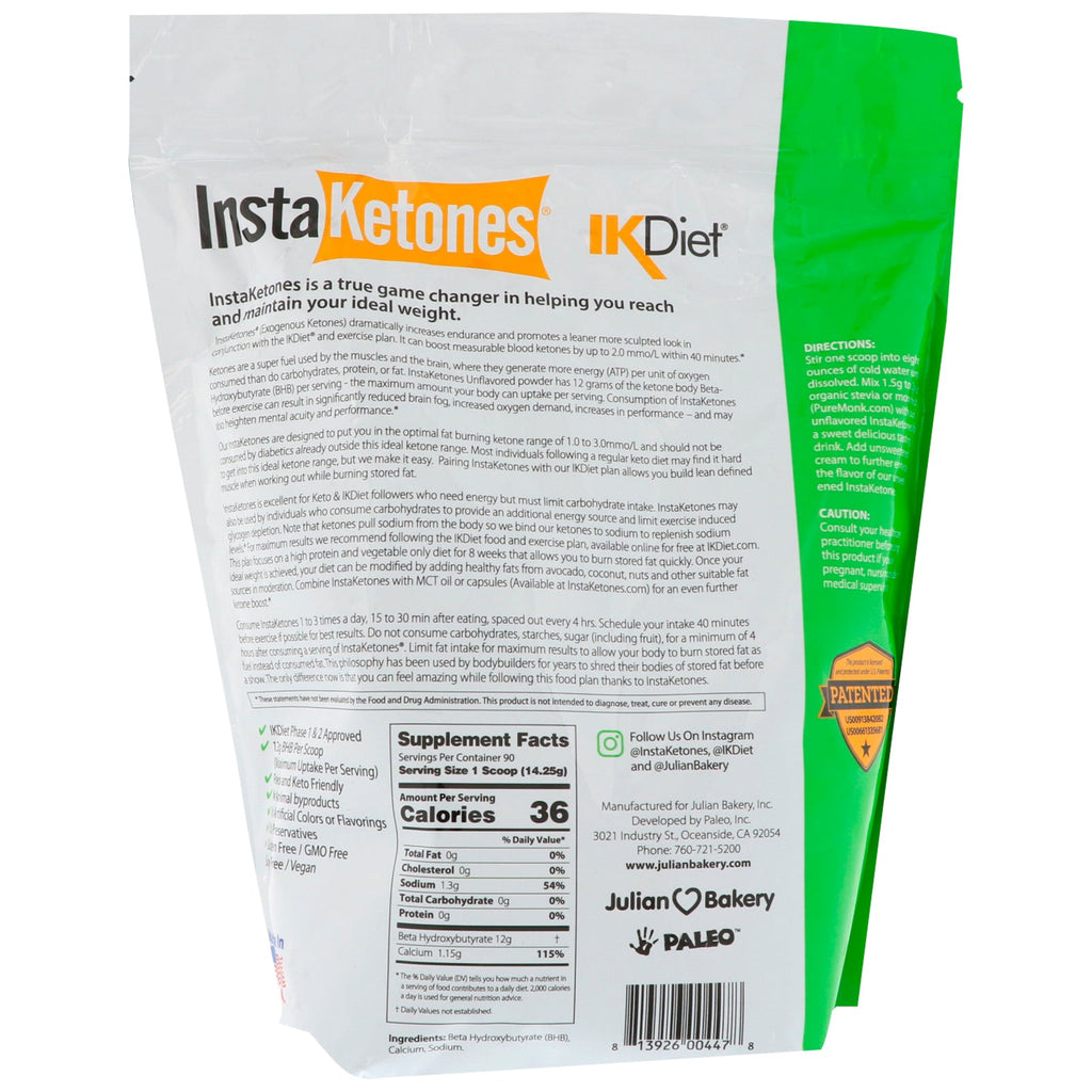 Julian Bakery, InstaKetones, Unflavored, 2.83 lbs (1,283 g)