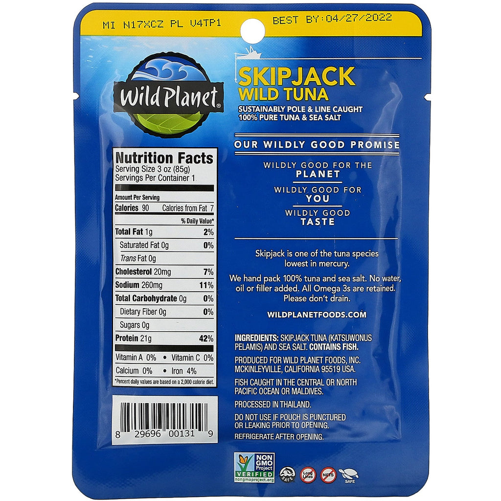 Wild Planet, Atún salvaje listado, 3 oz (85 g)