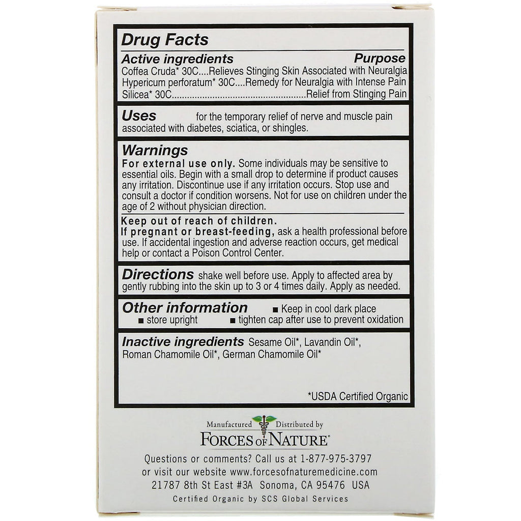 Forces of Nature, Nerve Pain,  Medicine, 0.37 oz (11 ml)