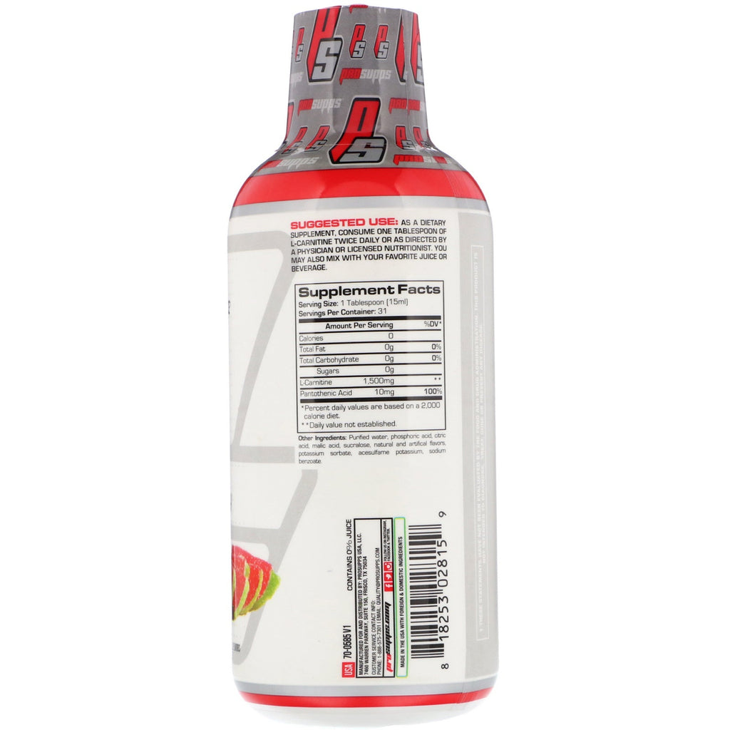 ProSupps, L-Carnitina 1500, Caramelo de sandía agria, 1500 mg, 473 ml (16 oz. líq.)