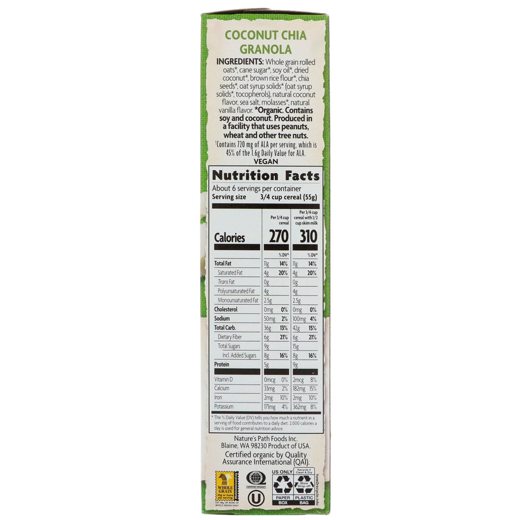 Nature's Path,  Coconut Chia Granola, 12.34 oz (350 g)