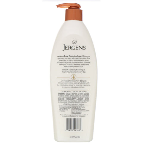 Jergens, Deep Restoring Argan Moisturizer, Oil-Infused, 16.8 fl oz (496 ml)