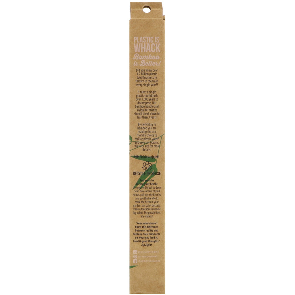 The Dirt, Bamboo Toothbrush with Charcoal Bristles, 1 Adult Toothbrush