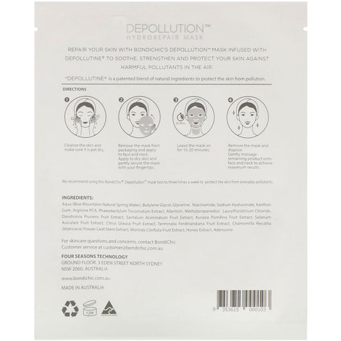 Bondi Chic, Depollution, Hydro-Repair Mask, 1 Sheet, 1.24 fl oz (35 g)